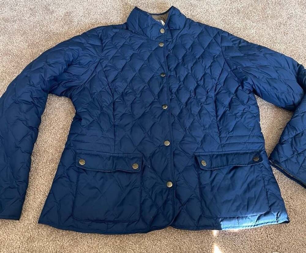 Eddie Bauer Quilted Down Jacket Size XL Blue